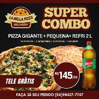 imagemPizza Gigante + Pequena + Refrigerante guaraná fruki 2l L