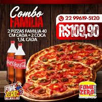 imagem2 pizzas família (40cm cada ) + 02 coca 1,5lt 
