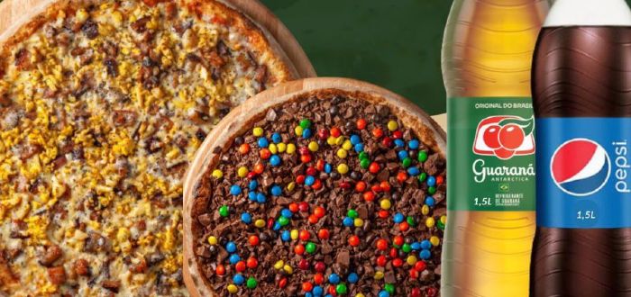 imagem do produto: Pizza salgada 40cm +15%OFF Na Pizza Doce 25cm Grátis Refrigerante 1,5L