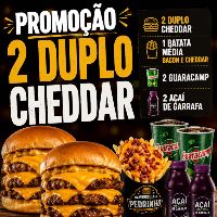 imagem2 Duplo cheddar + 1 Batata média ( Cheddar e Bacon ) + 2 Guaracamp + 2 Açaí de Garrafa