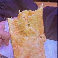 imagempastel cupim ao molho barbecue/ cebola caramelizada