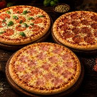 imagem 3 pizzas de 25cm