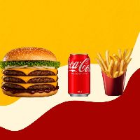 imagemTriplo X Picanha + Batata + Coca Cola Lata 310 ml