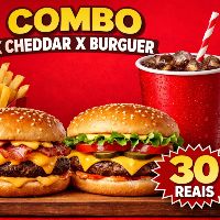 imagemCombo X Cheddar + x Burguer, 1 Batata 150g e 1 Coca Cola