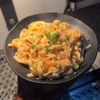 imagemCamarão ao molho branco com Bacon