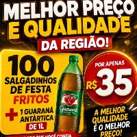 imagem100 Mini Salgadinhos + Guaraná Antártica 1L