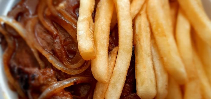 imagem do produto: 2 Quentinhas de Bife de contra filé c/ Fritas