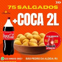 imagem do produto: 75 salgadinhos fritos+ coca 2l