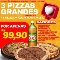 imagem3 Pizzas Grandes (35cm) + 1 Flexa Guaraná 2L