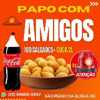 imagem do produto: 100 Salgadinhos Fritos + Coca 2L